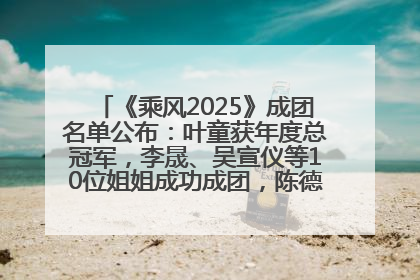 《乘风2025》成团名单公布：叶童获年度总冠军，李晟、吴宣仪等10位姐姐成功成团，陈德容获年度高光人物
