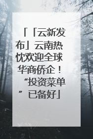 「云新发布」云南热忱欢迎全球华商侨企！“投资菜单”已备好