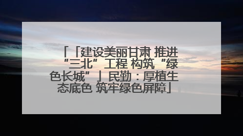 「建设美丽甘肃 推进“三北”工程 构筑“绿色长城”」民勤：厚植生态底色 筑牢绿色屏障