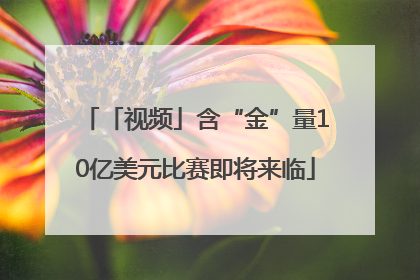 「视频」含“金”量10亿美元比赛即将来临