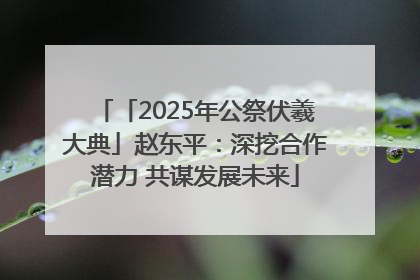 「2025年公祭伏羲大典」赵东平：深挖合作潜力 共谋发展未来