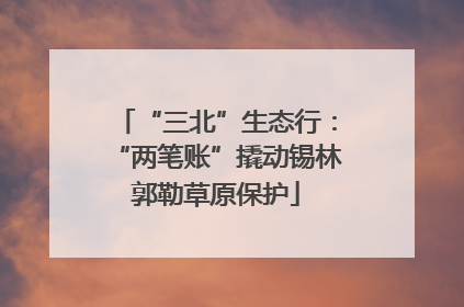 “三北”生态行：“两笔账”撬动锡林郭勒草原保护
