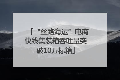 “丝路海运”电商快线集装箱吞吐量突破10万标箱