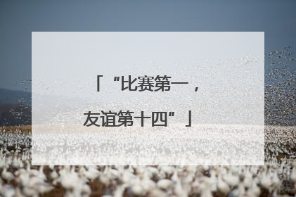 “比赛第一，友谊第十四”
