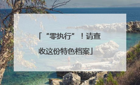 “零执行”！请查收这份特色档案