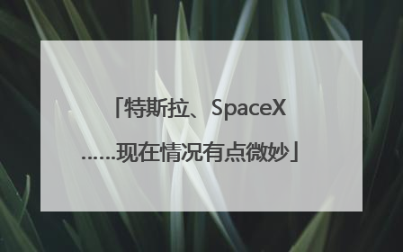 特斯拉、SpaceX……现在情况有点微妙