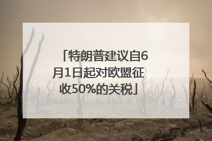 特朗普建议自6月1日起对欧盟征收50%的关税