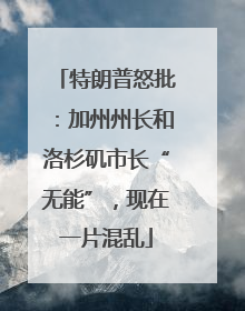 特朗普怒批：加州州长和洛杉矶市长“无能”，现在一片混乱