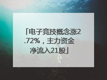 电子竞技概念涨2.72%，主力资金净流入21股