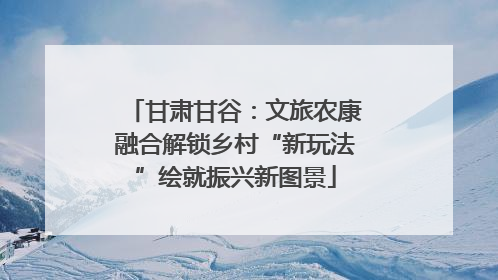 甘肃甘谷：文旅农康融合解锁乡村“新玩法”绘就振兴新图景