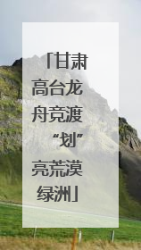 甘肃高台龙舟竞渡“划”亮荒漠绿洲