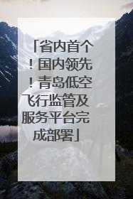 省内首个！国内领先！青岛低空飞行监管及服务平台完成部署