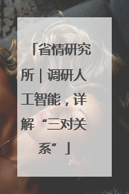 省情研究所｜调研人工智能，详解“三对关系”