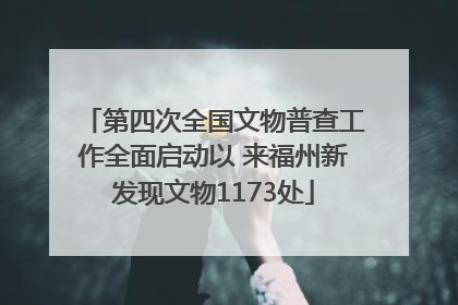 第四次全国文物普查工作全面启动以 来福州新发现文物1173处