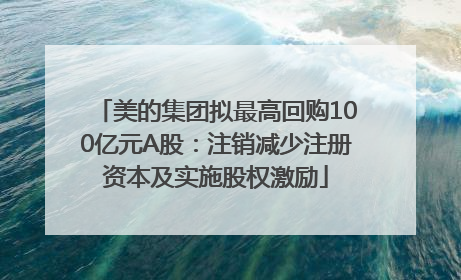 美的集团拟最高回购100亿元A股：注销减少注册资本及实施股权激励