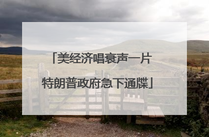 美经济唱衰声一片 特朗普政府急下通牒