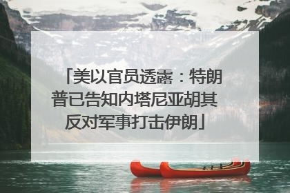 美以官员透露：特朗普已告知内塔尼亚胡其反对军事打击伊朗