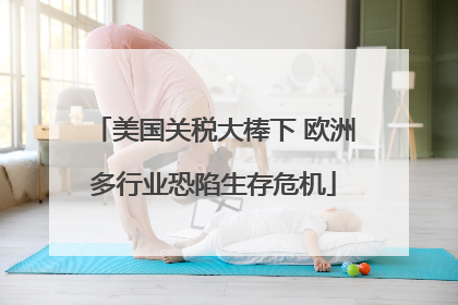 美国关税大棒下 欧洲多行业恐陷生存危机