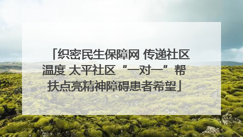 织密民生保障网 传递社区温度 太平社区“一对一”帮扶点亮精神障碍患者希望