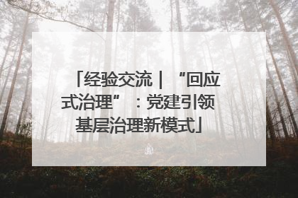 经验交流｜“回应式治理”：党建引领基层治理新模式
