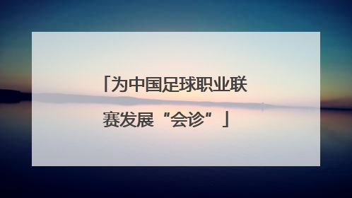 为中国足球职业联赛发展“会诊”