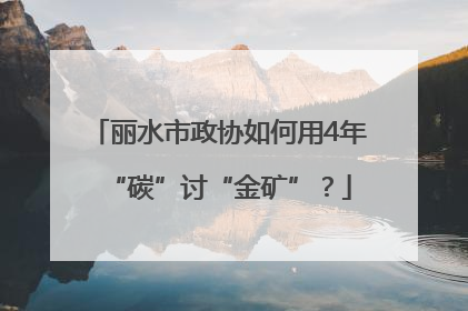 丽水市政协如何用4年“碳”讨“金矿”？