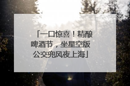 一口惊喜！精酿啤酒节，坐星空版公交兜风夜上海