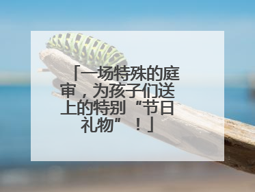 一场特殊的庭审，为孩子们送上的特别“节日礼物”！