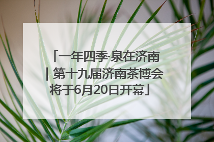 一年四季·泉在济南｜第十九届济南茶博会将于6月20日开幕