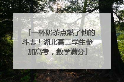 一杯奶茶点燃了他的斗志！湖北高二学生参加高考，数学满分