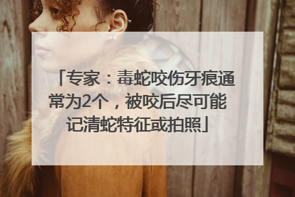 专家：毒蛇咬伤牙痕通常为2个，被咬后尽可能记清蛇特征或拍照
