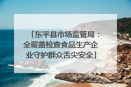 东平县市场监管局：全覆盖检查食品生产企业守护群众舌尖安全