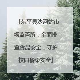东平县沙河站市场监管所：全面排查食品安全，守护校园餐桌安全