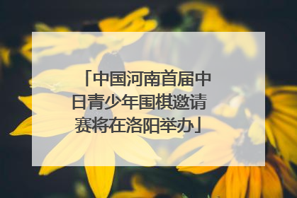 中国河南首届中日青少年围棋邀请赛将在洛阳举办