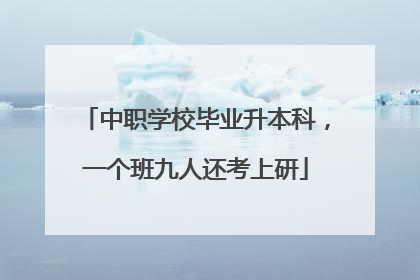 中职学校毕业升本科，一个班九人还考上研