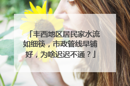 丰西地区居民家水流如细筷，市政管线早铺好，为啥迟迟不通？