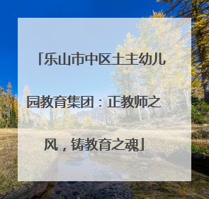 乐山市中区土主幼儿园教育集团：正教师之风，铸教育之魂