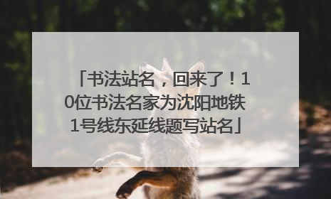 书法站名，回来了！10位书法名家为沈阳地铁1号线东延线题写站名