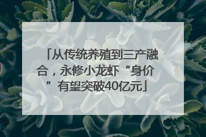 从传统养殖到三产融合，永修小龙虾“身价”有望突破40亿元