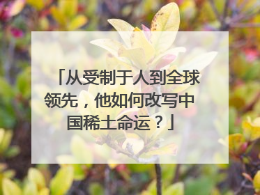 从受制于人到全球领先，他如何改写中国稀土命运？