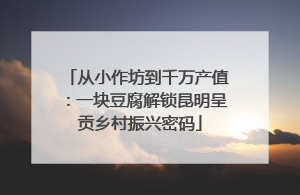 从小作坊到千万产值：一块豆腐解锁昆明呈贡乡村振兴密码