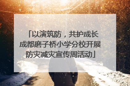 以演筑防，共护成长 成都磨子桥小学分校开展防灾减灾宣传周活动