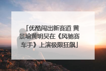 优酷闯出新赛道 黄景瑜黄明昊在《风驰赛车手》上演极限狂飙
