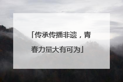 传承传播非遗，青春力量大有可为