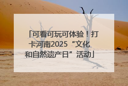 可看可玩可体验！打卡河南2025“文化和自然遗产日”活动