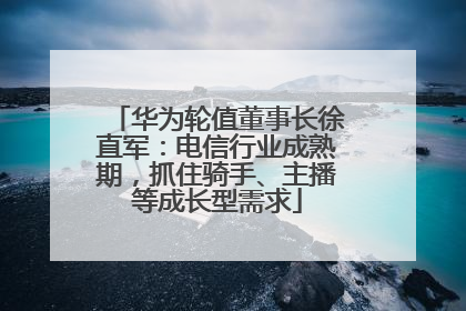 华为轮值董事长徐直军：电信行业成熟期，抓住骑手、主播等成长型需求