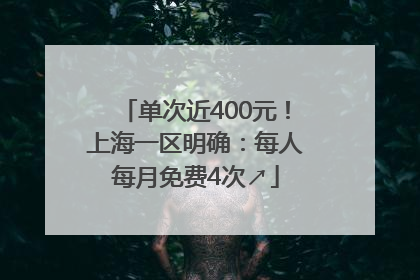 单次近400元！上海一区明确：每人每月免费4次↗