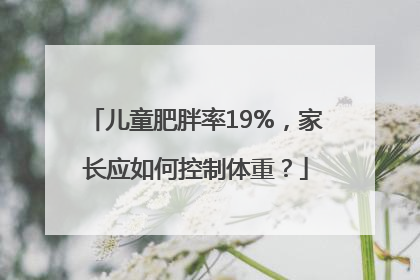 儿童肥胖率19%，家长应如何控制体重？
