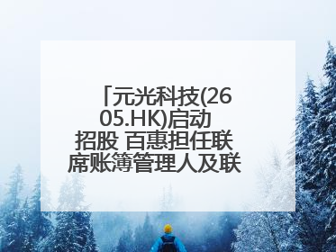 元光科技(2605.HK)启动招股 百惠担任联席账簿管理人及联席牵头经办人