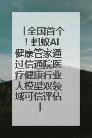 全国首个！蚂蚁AI健康管家通过信通院医疗健康行业大模型双领域可信评估